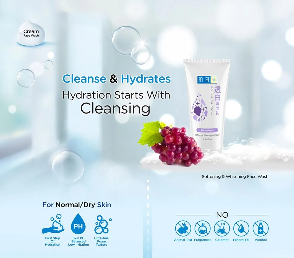 25852 hada labo whitening face wash before after